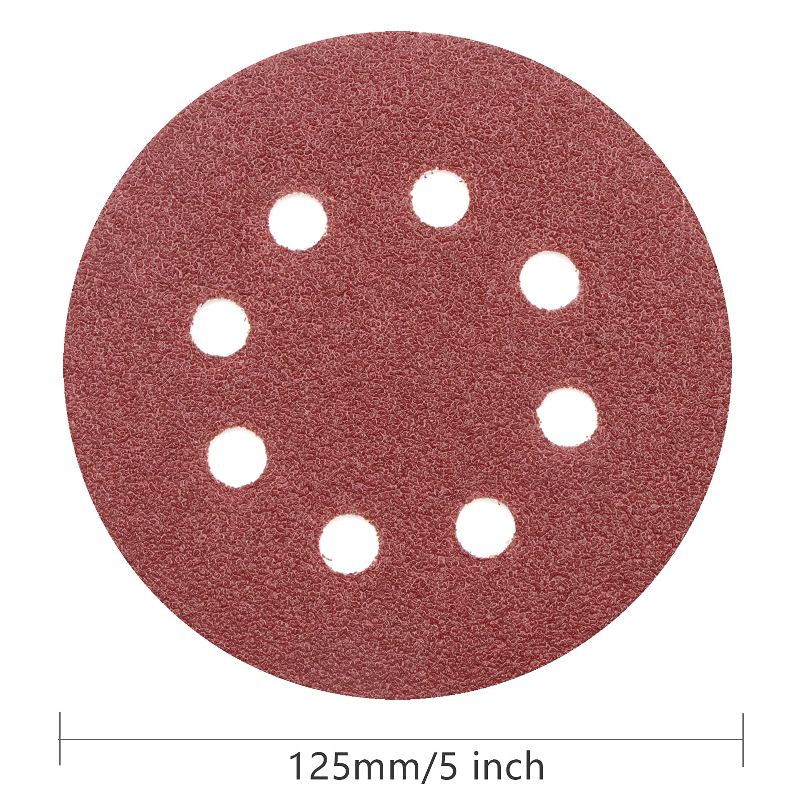 Sanding Discs Set, SIJDIEE 100Pcs 5 Inch 8 Holes 40 Grit Hook and Loop Sandpaper Round Sanding Sheet for Random Orbital Sander and Wood Furniture Finishing, Metal Grinding