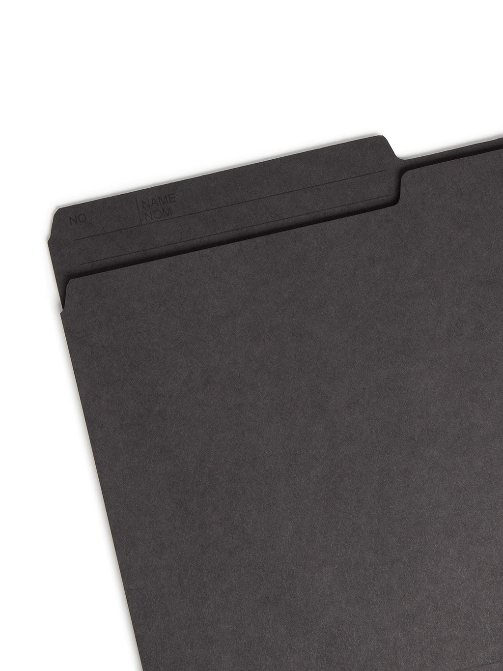 Smead 10364 File Folder, Letter, 1/2-Cut, 2 Reversible Tab, Black, 100 Per Box