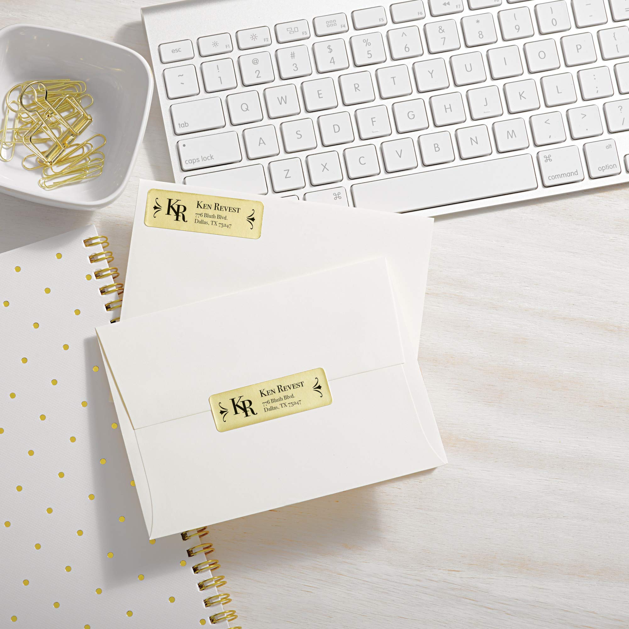 Foil Return Address Labels, Inkjet, 3/4" x 2-1/4" Labels