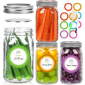 Alotpower 32 oz Mason Jars 4Pack,Empty Wide Mouth Mason Jars 32 oz with Lids&Bands/Stickers/Marker/Bottle Brush(32fl.oz, Set of 4)