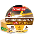 XFasten Double Sided Woodworking Tape, 1-Inch by 36-Yards, 3-Pack - Double Face Woodworker Turner's Tape for Wood Template, Removable & Residue Free