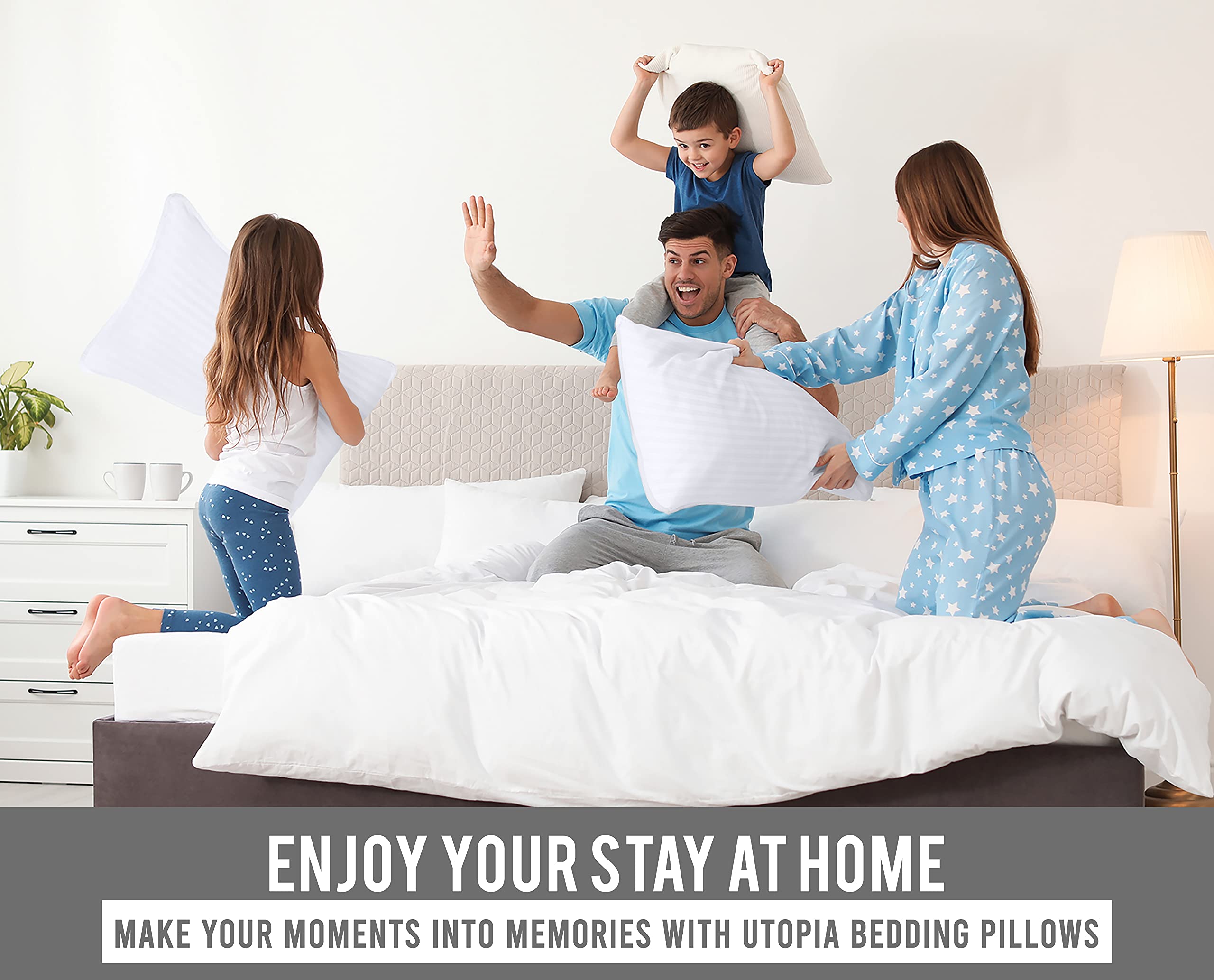 Utopia Bedding Bed Pillows for Sleeping Queen Size, Set of 2, Cooling Hotel Quality, for Back, Stomach or Side Sleepers