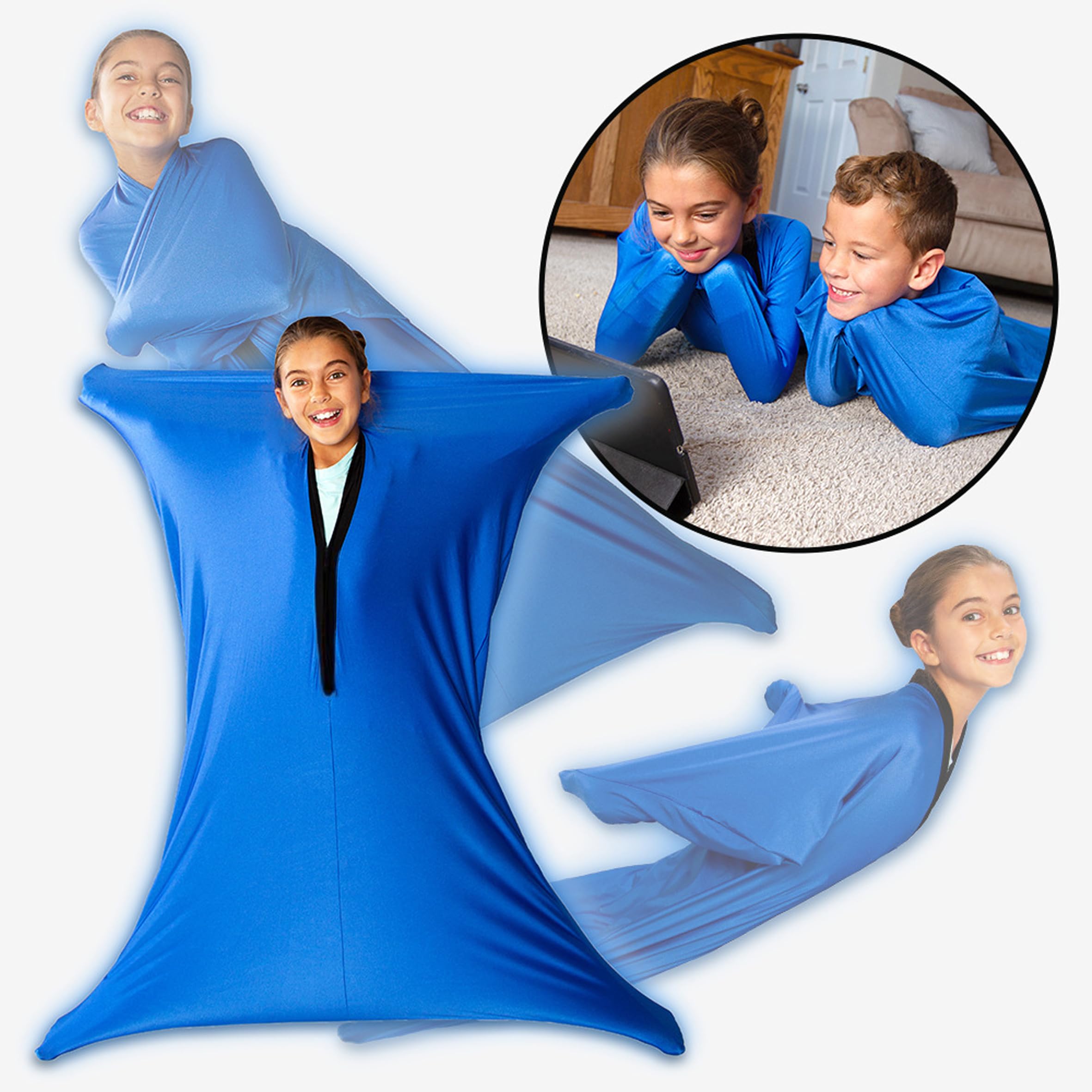 1Pcs Blue Sensory Body Sock for Kids Full-Body Wrap Stretchy Sox to Relieve Stress Children with Autism Anxiety Socks Stress Hyposensitivity Kids Breathable Stretchy
