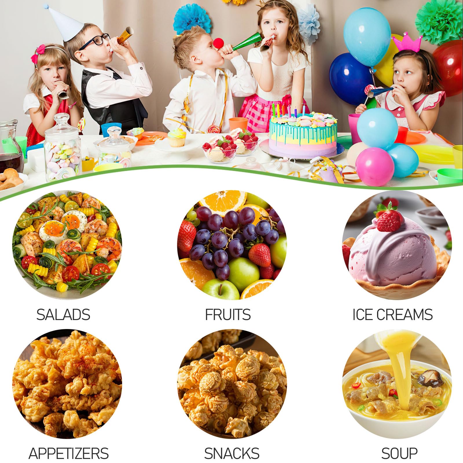 100 Pack 12 oz Clear Plastic Bowls Disposable Ice Cream Dessert Serving Salad Hard Small Bowls for Party Catering Fruits Parfaits Snacks