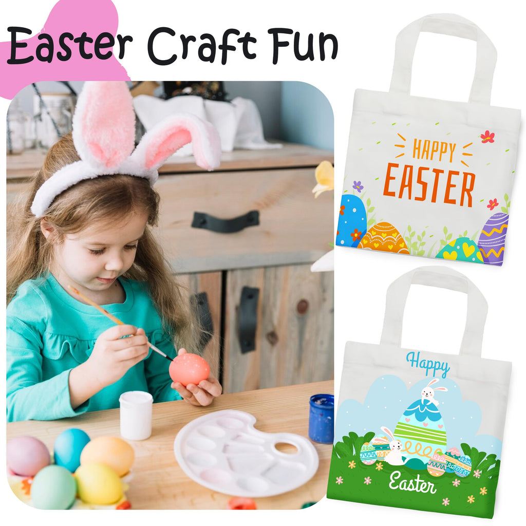 Joyclub - 24 Pack Mini Reusable Sublimation Canvas Tote Bags Bulk Small Canvas Tote Bags for Easter Wedding Birthday Party DIY Gifts (White)