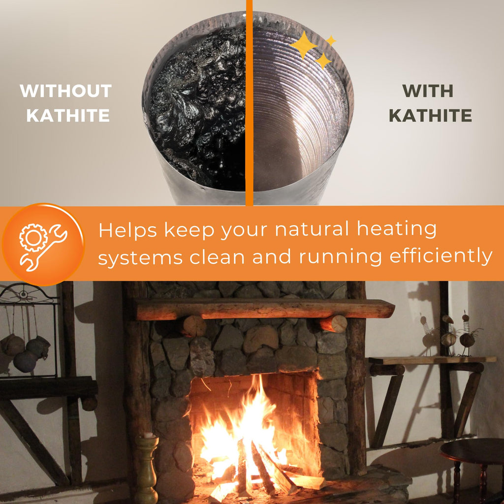 KABIN Kathite Chimney Sweep Cleaner 2LB - Fireplace Chimney Cleaning Kit - Soot Creosote Remover for Wood Stoves - Creosote Destroyer Better Than Fire Logs - Fireplace Cleaner Made in Canada