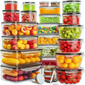 52 PCS Food Storage Containers with Lids Airtight (26 Lids & 26 Containers)-Plastic Leakproof Meal-Prep Container for Kitchen Storage Organization Microwave/Dishwasher Safe with Labels & Pen (26 pcs)