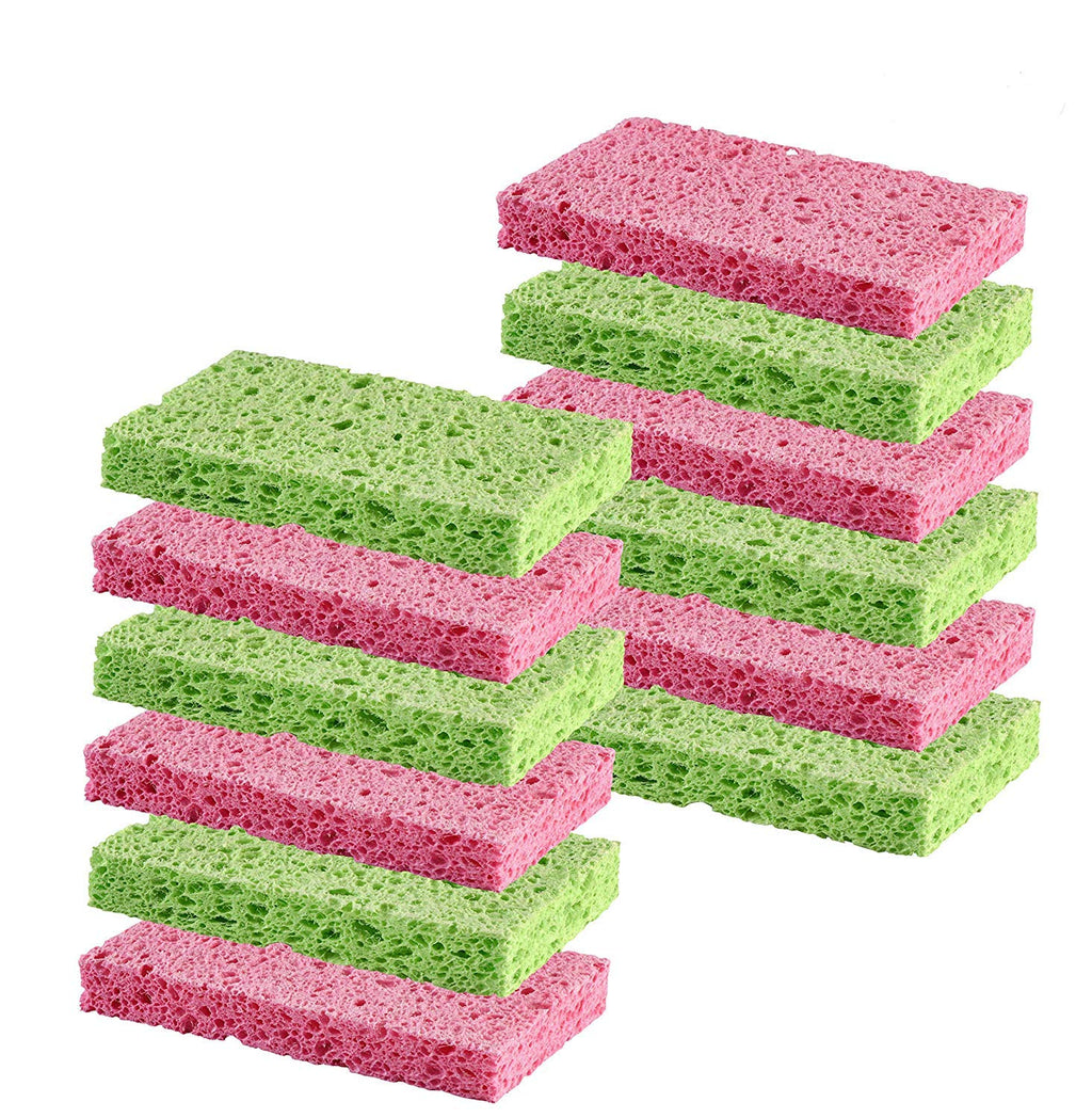 Cleaning Scrub Sponge by Scrub-it -Assorted Colors - Non-Scratch Kitchen Dish Sponges-12 Pack