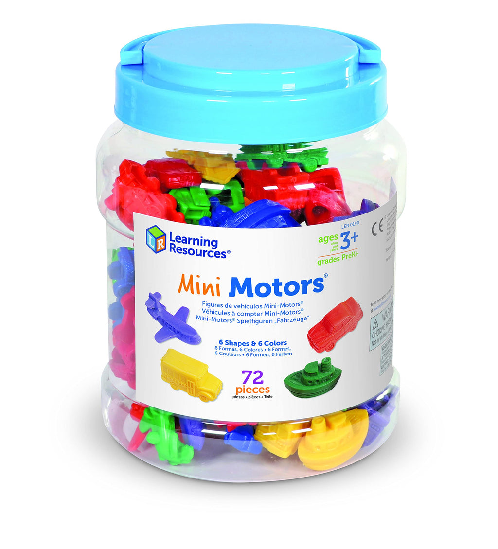 Learning Resources LER0190 Mini Motors Counting and Sorting Fun Set, Early Math Skill, Set of 72, Ages 3+