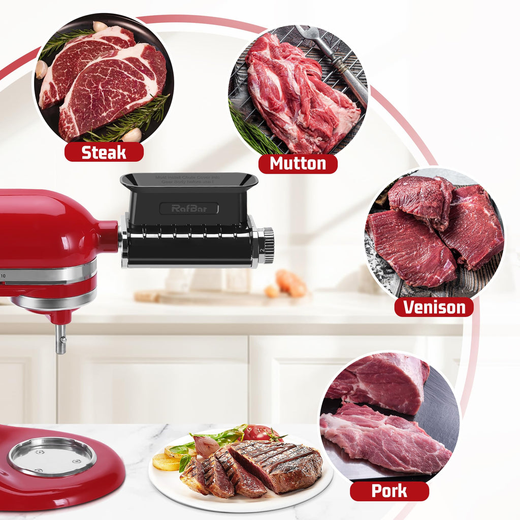 Adjustable Thickness Meat Tenderizer Attachment for Kitchenaid Stand Mixers, Meat Tenderizer Tool, Steak Cuber Processor Accessories, Dishwasher Safe, BPA Free Food Grade Plastic