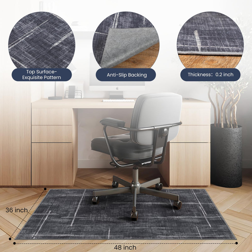 Office Chair Mat for Hardwood Floor&Tile Floor,36"X 48" Heavy Duty Desk Chair Mat for Hard Floors,Under Desk Rug for Rolling Computer Chair,Anti Slip,Low Pile Carpet Floor Protector