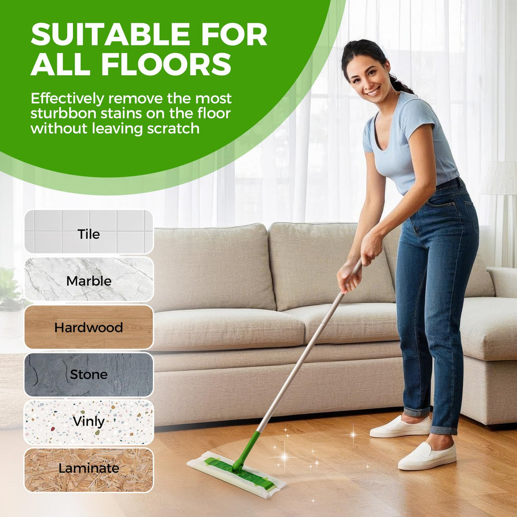 UCLEAN Dry Mop Refills Sweeper Disposable Dusting Cloths for Floor Cleaning - Electrostatic Mop Pads 160 Count 7.9"x11.6"