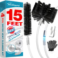 Sealegend 15 Feet Dryer Vent Cleaning Brush, Flexible Lint Brush with Drill Attachment, Upgraded Quick Snap Rods Extends Up to 15 Feet for Faster Cleaning