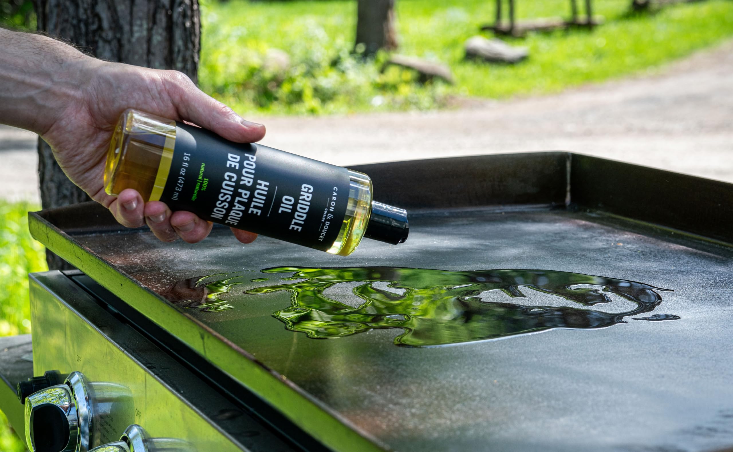CARON & DOUCET - 100% Plant-Based Griddle Oil & Seasoning Set: Best for Maintaining, Protecting & Conditioning Griddle!