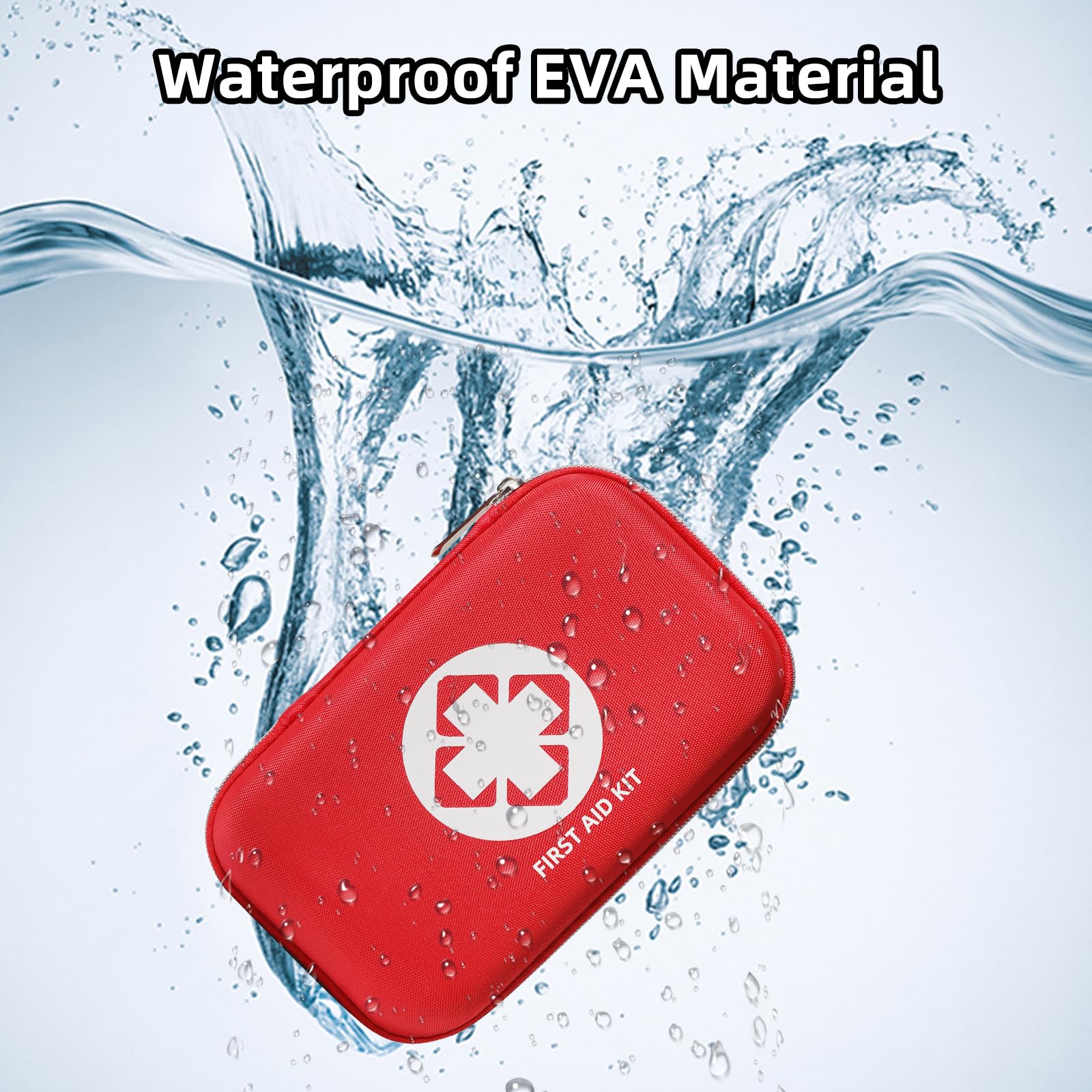 Mini First Aid Kit - 110 Piece Small Waterproof Hard Shell Medical - Emergency First Aid Supplies and Survival Kit.