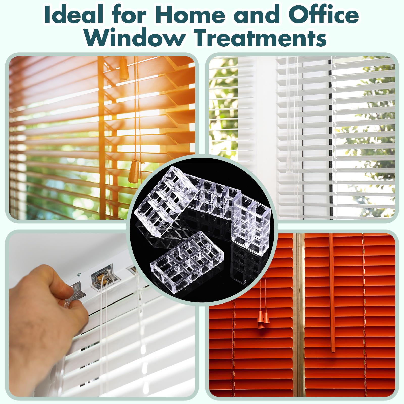 Innconee 8 Pcs Bracket Spacer Blocks Curtain Spacers for Drapes Extension Clear Plastic Brackets for Blinds and Shades Spacer Block Bracket Extension for Home Office Window