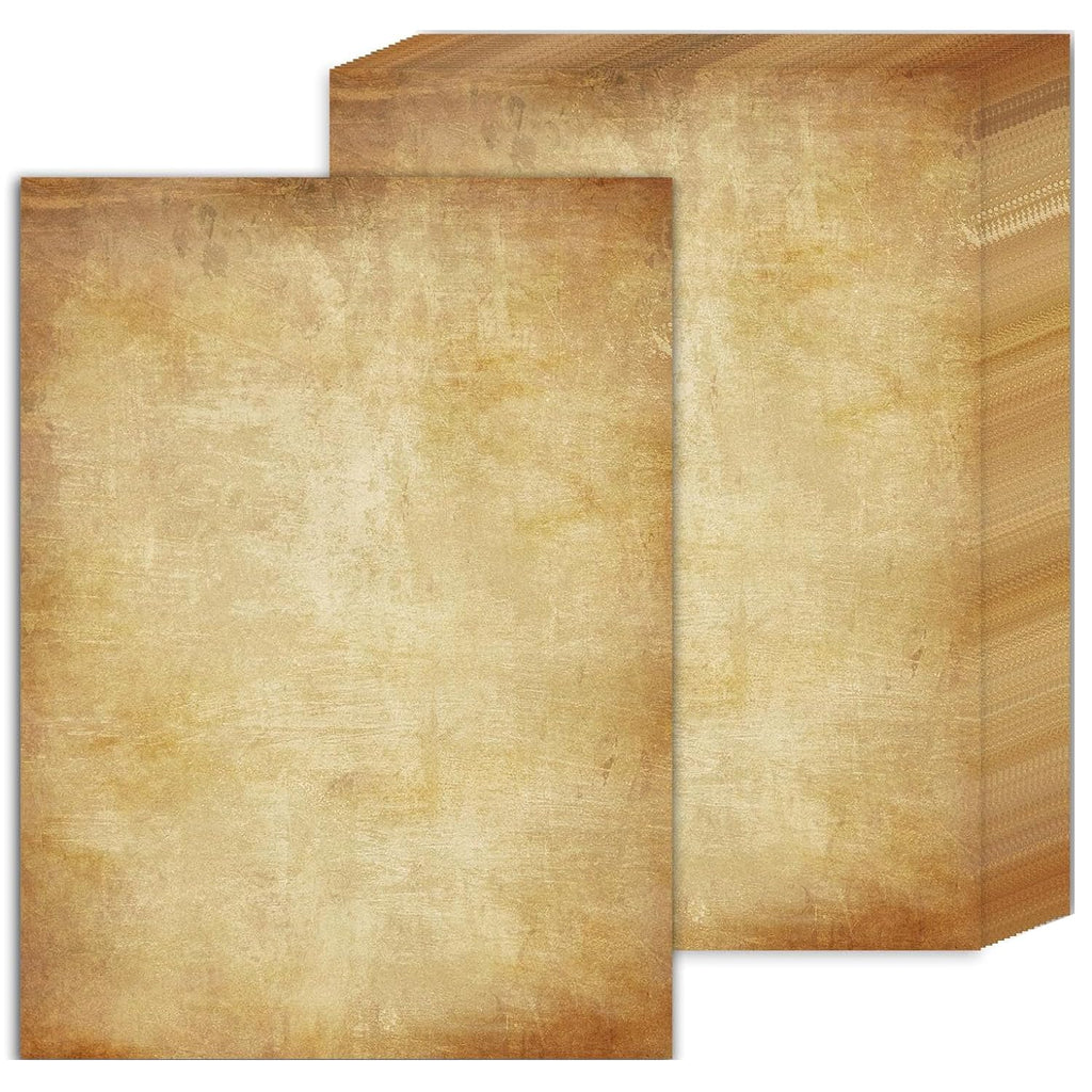 Acidea 100 Sheets Vintage Stationery Paper, 120GSM Thicker A4 Vintage Double Side Printing Papers, Antique Textured Looking Letterhead Paper for Resume, Diploma, Writing, Certificates