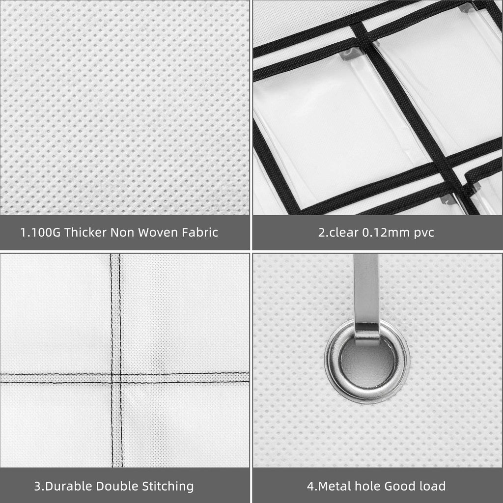 SAVERHO Classroom Pocket Chart，36 clear Hanging Pocket Organizer for Cell Phone and Calculator Holder，Door Hanging Organizer for Classroom with 36 Number Sticker(White-2pack)