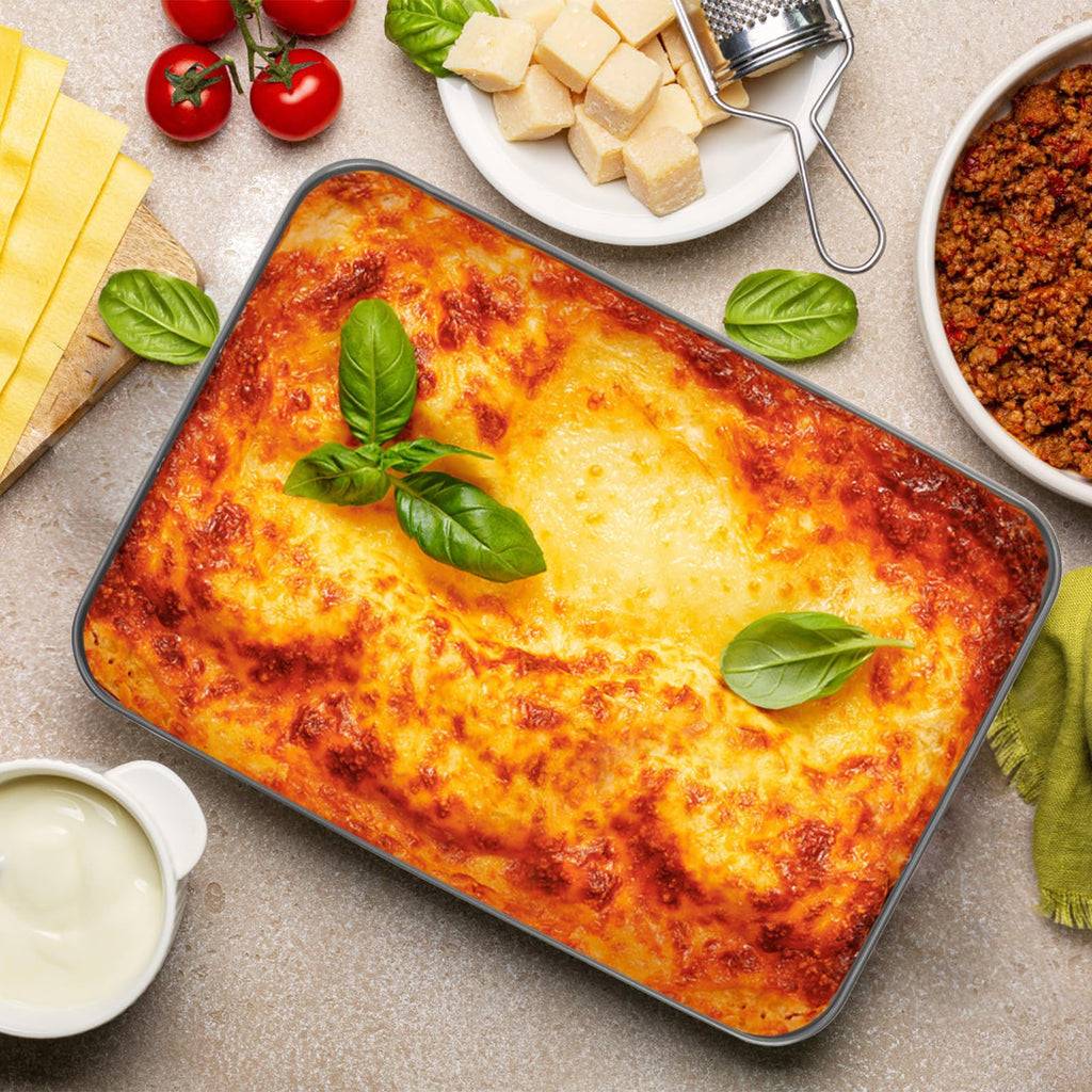 Jucoan Lasagna Pan 3 Inch Deep, 16 x 11.5 Inch Baking Pan for Oven, Non-Stick Baking Dishes Roasting Pan Brownies Pan for Baking, Roasting, Dishwasher Safe