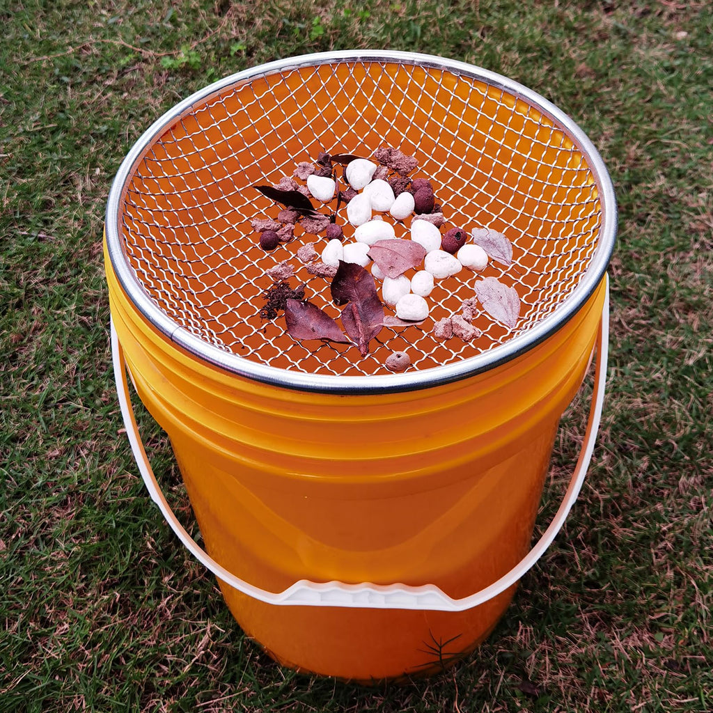 YUEBM Gardening Sand Soil Compost Sifter Perfect for 5 Gallon Bucket (1, 3/8 inch mesh)