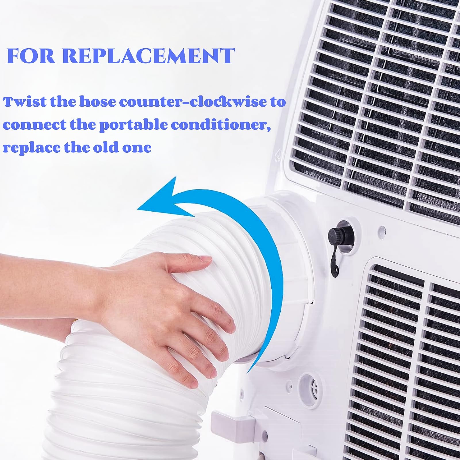 Portable Air Conditioner Hose, 5.1 Inch Diameter Counter Clockwise AC Hose Exhaust Vent Length up to 59", Universal Portable AC Exhaust Hose Air Conditioner Parts & Accessories (Hose - 5 inch)