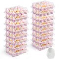 LotFancy Mini Cupcake Containers, 12 Count, 40 Pack, Dozen Clear Plastic Cupcake Holder with Detachable Lid, High Dome, BPA Free - MINI SIZE