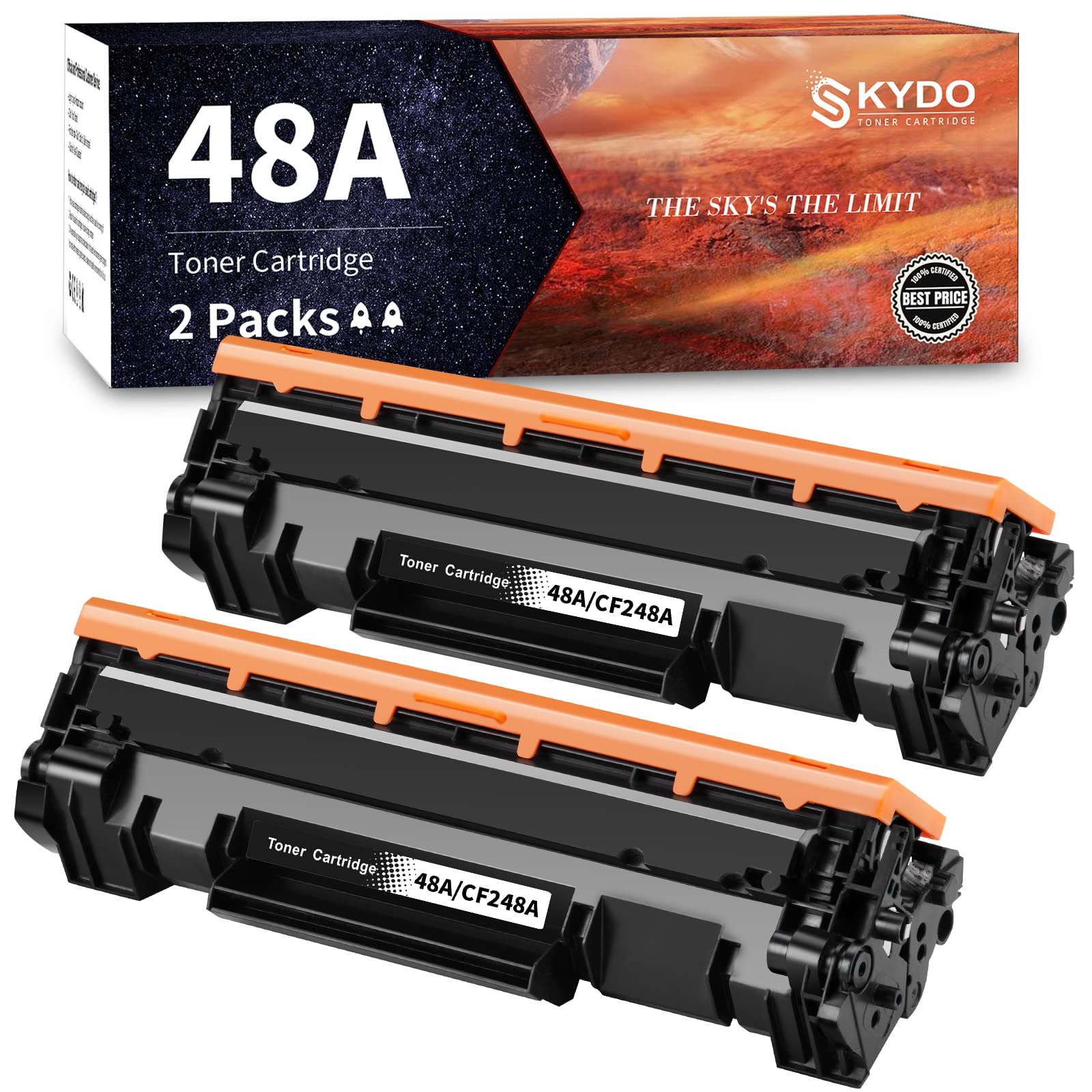 2PK [Latest Chip] CF248A 48A Black Toner Cartridge Replacement for HP 48A CF248A M15w Toner Work with LaserJet Pro MFP M15w M29w M28w M30w M31w M16w Printer Toner (2 Black)