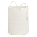 Goodpick Large Laundry Hamper with Handles,Cute Baby Laundry Basket, Tall Laundry Hamper for Clothes, Towels,Woven Rope Toy Storage Basket,Decorative Blanket Basket White, 16 x 20 inches
