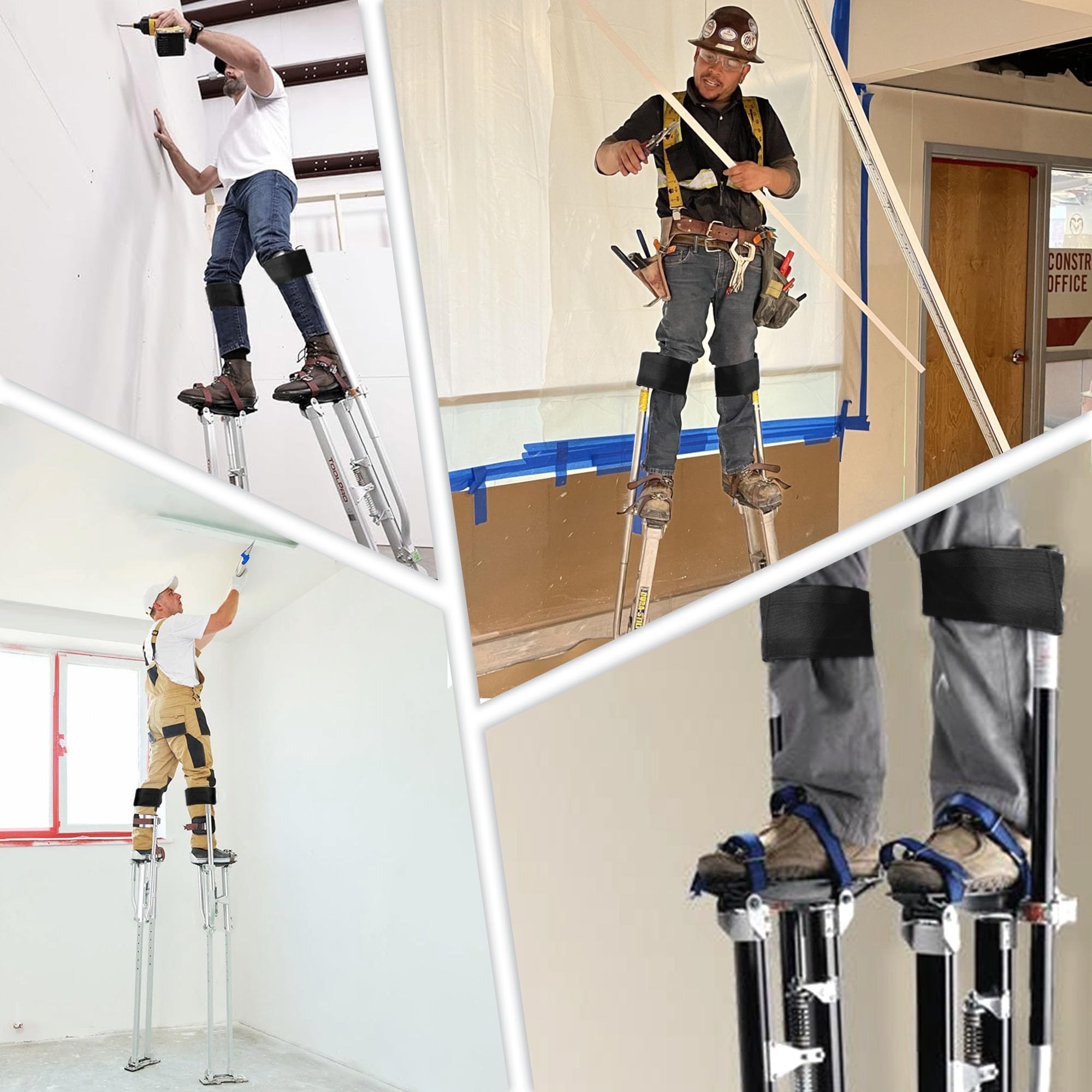 Zylany Drywall Stilt Straps, Padded Foam for Comfortable Wearing and Pressure Relief, Suitable for All Brands of Stilts, 2Pcs
