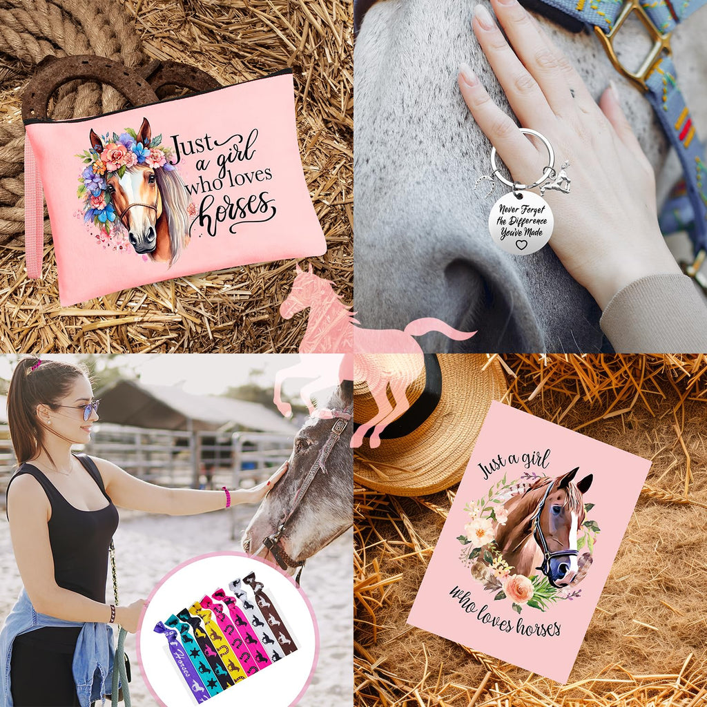 JTAMOHI Horse Lover Gifts for Women Girls, Horses Stuff Cool Gifts for Horses Lovers with 20 Oz Tumbler Baseball Hat Socks Makeup Bag Bracelet Hair Accessories for Birthday, Christmas Gifts