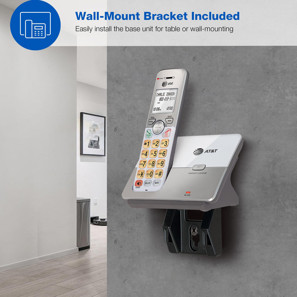 AT&T 1-Handset DECT 6.0 Cordless Home Phone with LCD Display, Lighted Keypad, Caller ID/Call Waiting, Simulated Full-Duplex Handset Speakerphone, Eco Mode, Voicemail Key, Quiet Mode, Intercom, EL51103