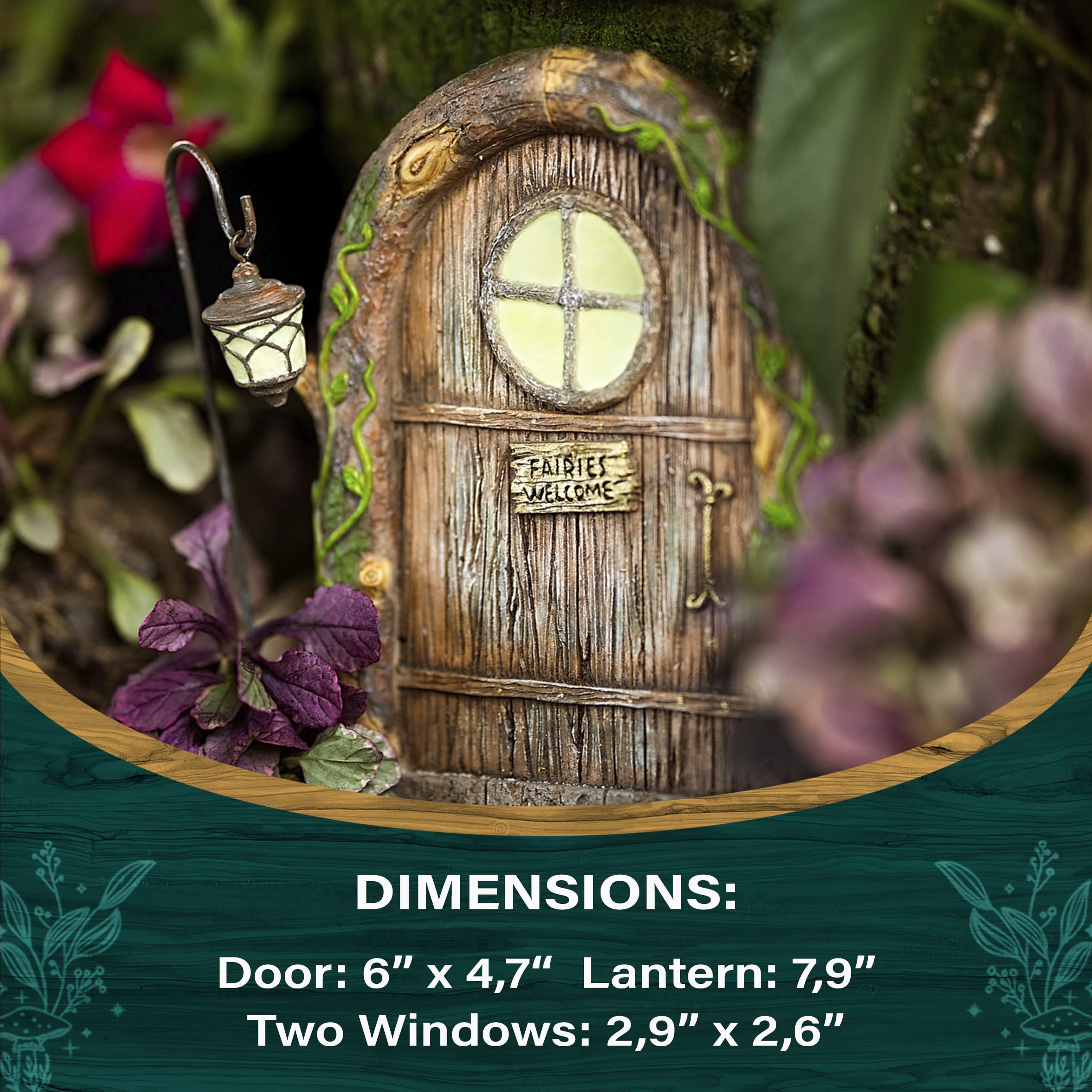 Fairy Door and Garden Kit - Outdoor Accessories for Trees, Gnome House, Decor