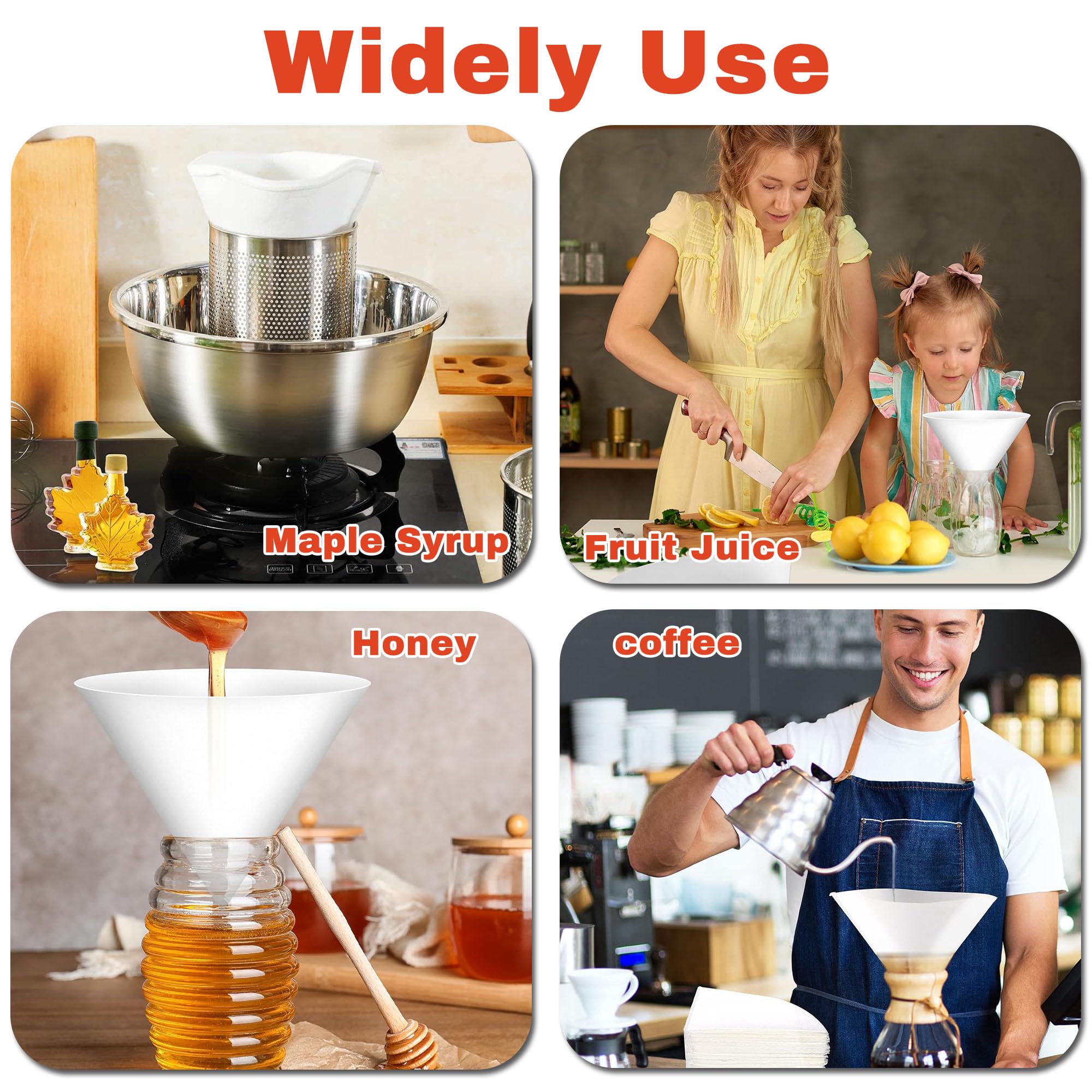 12PCS Maple Syrup Filter Set, 2PCS Heavy Duty Maple Filter and 10PCS Pre-Filters for Maples Syrup Filtration, Reusable Non Woven Oil Strainer, Premium Cones Coffee Filter for Home Kitchen Cafes
