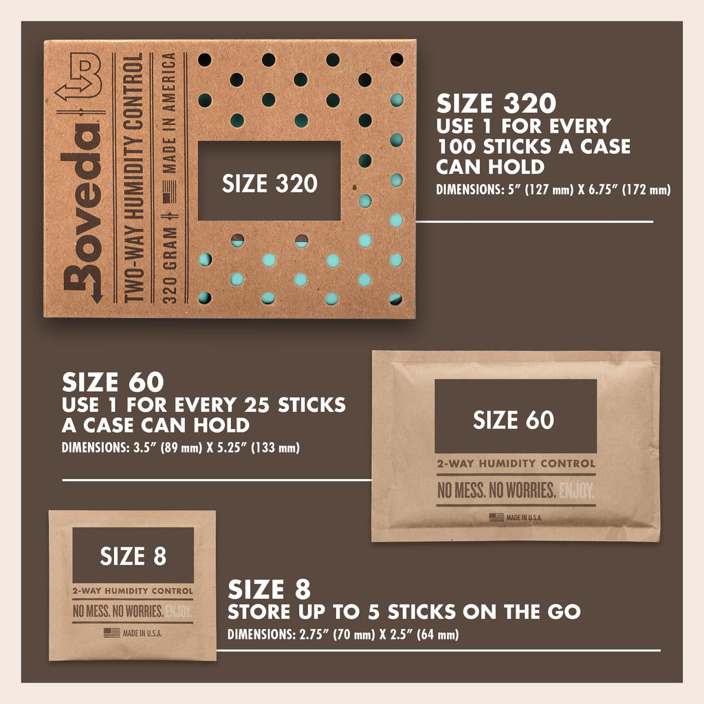 Boveda 72% Two-Way Humidity Control Packs for Storing Up to 5 Items – Size 8 – 10 Pack – for Small Wood & Leather Travel Cases – Moisture Absorbers – Humidifier Packs in Resealable Bag