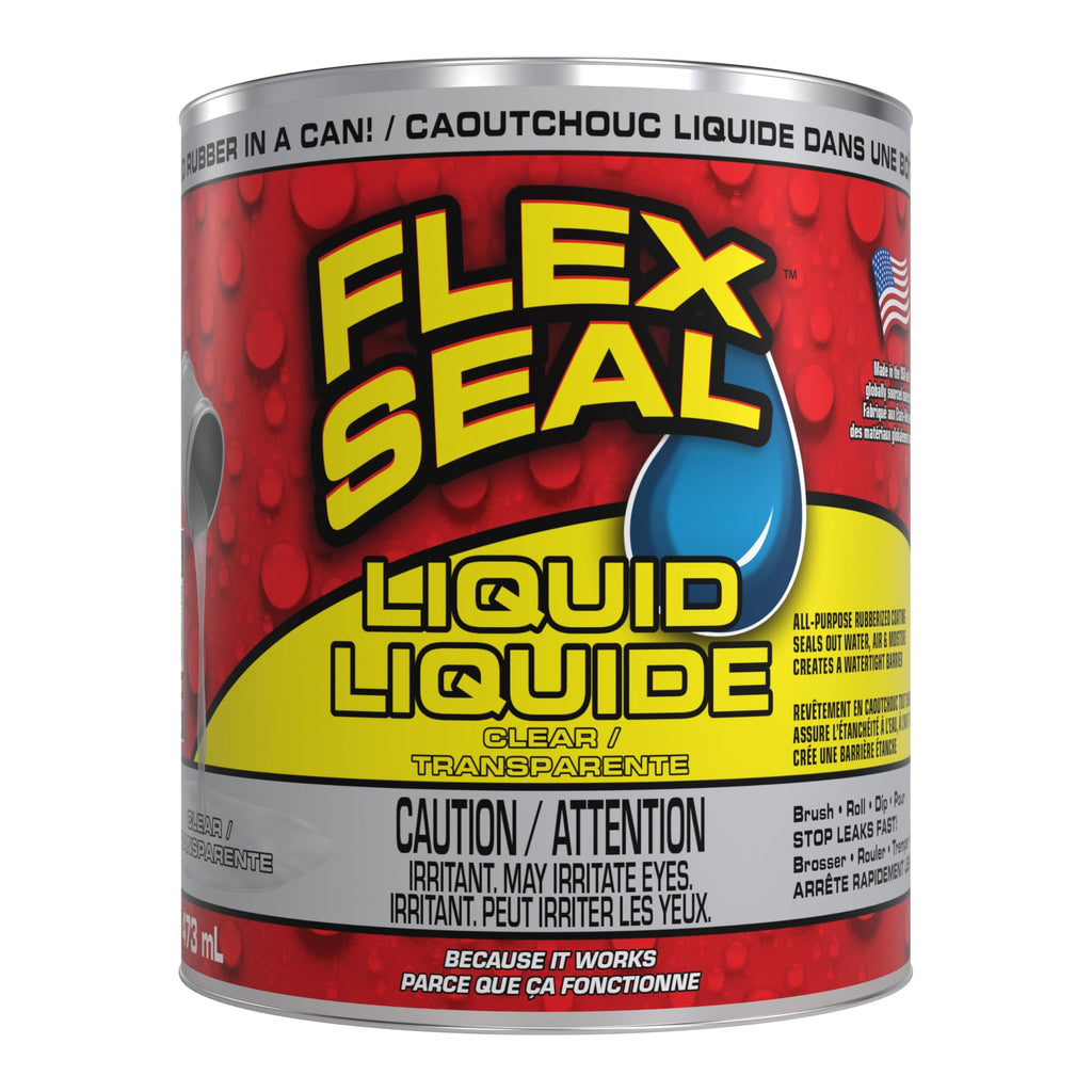 Flex Seal Liquid - Waterproof Rubber Seal, Patch Leaks, Repair Multi-Surface Indoor & Outdoor; Thick Coating Great for Roofs, Cracks, Gutters, Concrete, Basements, Foundations, Clear, 16 oz (473 mL)