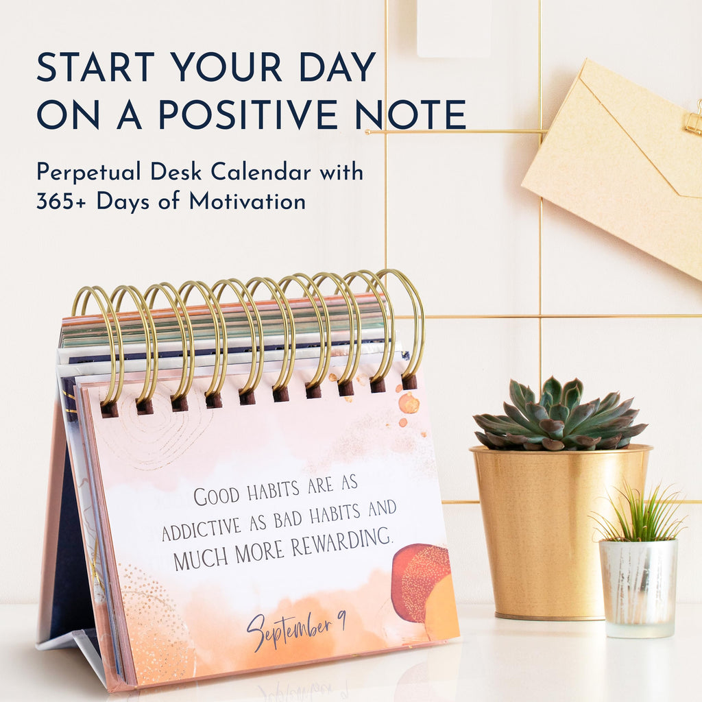 RYVE Motivational Calendar - Daily Flip Calendar with Inspirational Quotes - Desk Decor and Accessories, Inspirational Gifts and Motivational Gifts for Women, Office Decor and Desk Accessories