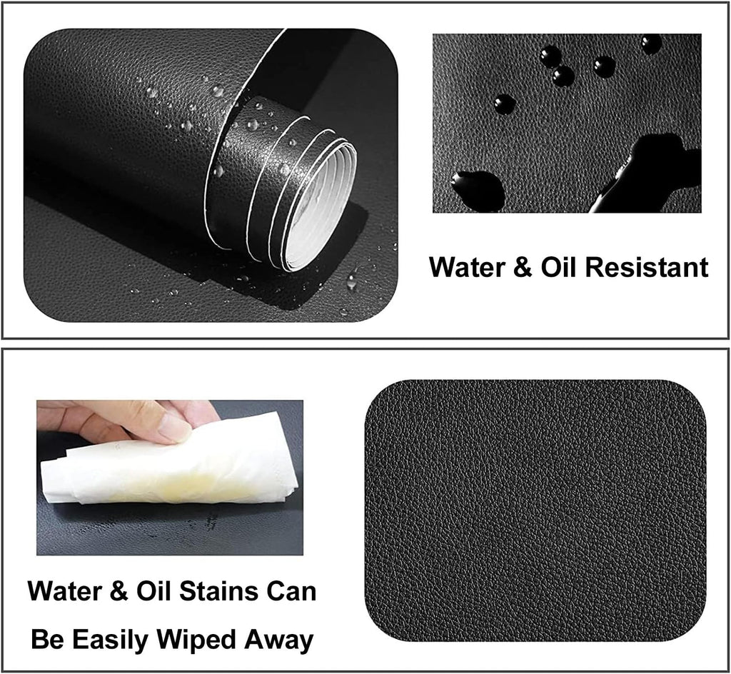 Lifeshoon Leather Repair Patch, 17X79 Inch Self Adhesive Leather Repair, Large Vinyl Patch Tape for Couches, Furniture, Car Seats, Cabinets, Wall, Handbags （Black, 17X79 Inch）