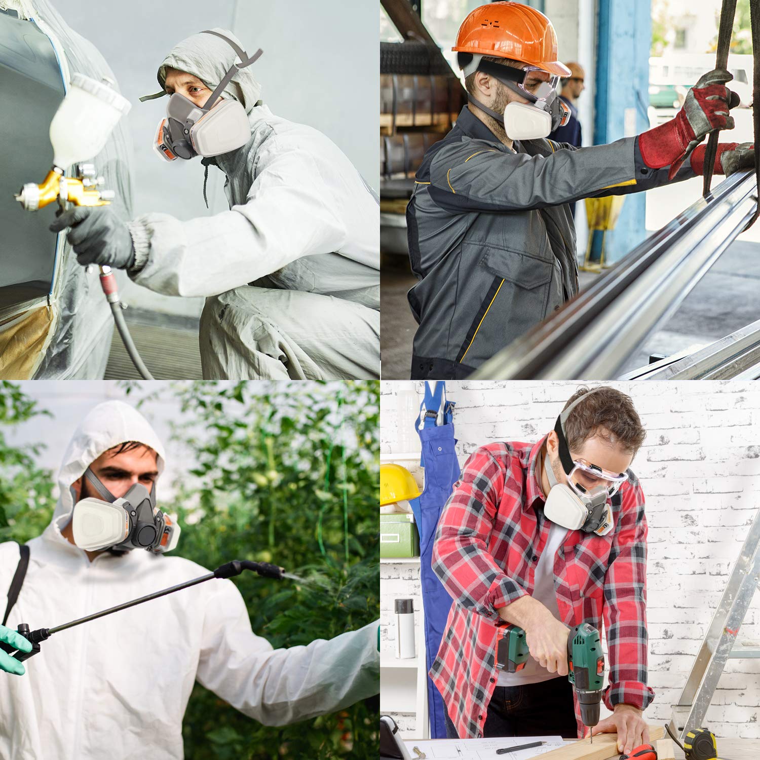 Zelbuck Dustproof Face Cover Professional Reusable Half Facepiece Cover Against Dust, Organic Gas/Vapors, Pollen and Chemicals Perfect for Painters and DIY Projects