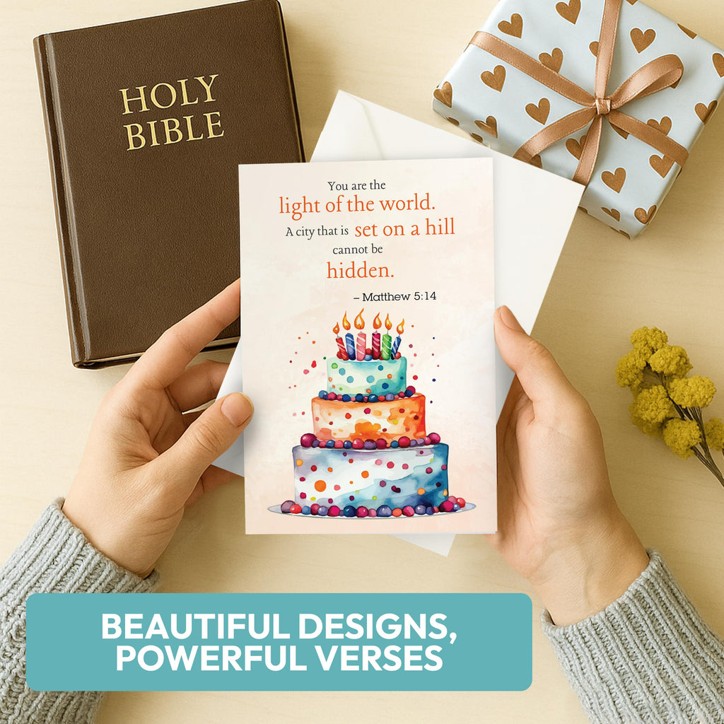 Only Zest 30 Pack Religious Birthday Cards with Envelopes – 4x6 Inspirational Christian Birthday Cards Bulk Set with Bible Verses for Women, Men, Kids