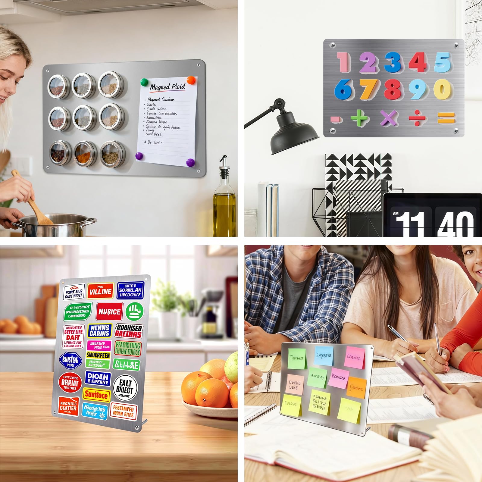 2Pack Magnetic Boards 12.6" x 8.6" Magnet Bulletin Board Magnet Display Suitable for Wall Cubicle Pre-Drilled with Screws