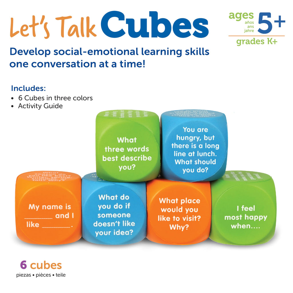 Learning Resources Let's Talk! Cubes, Conversation Cubes, SEL & Autism Therapy