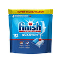 Finish Quantum Dishwasher Detergent Pods, 3-Chamber Formula with Powerball Action, No Pre-Rinse, Grease & Stain Removal, Scrubs Dried-On Food, Deep Clean & Sparkling Shine, 112 Tabs