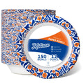 Paper Bowls, 355 ml, 150-Count, Microwave-Safe, Soak-Proof, Disposable Bowls with Matisse-Style Floral Design, Great for Soup, Salad, Snacks, and Meals