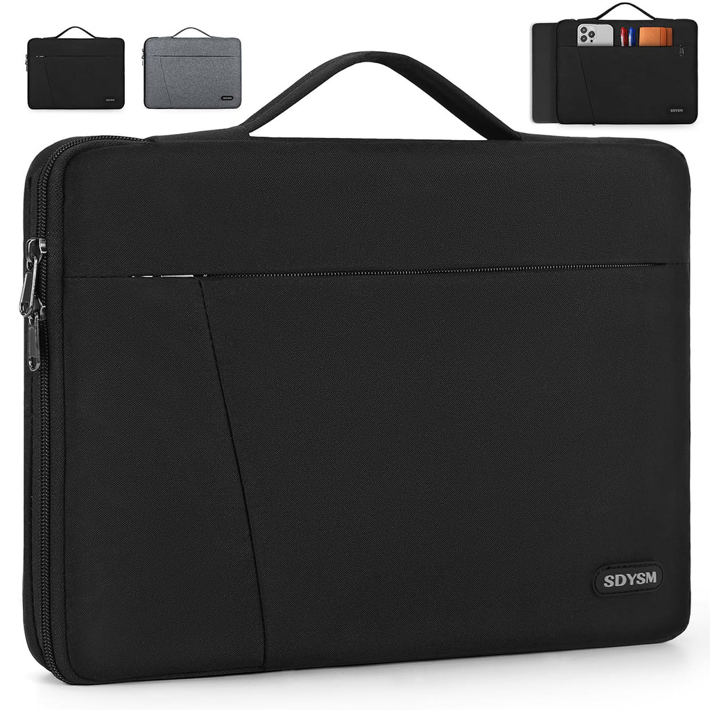 Laptop Sleeve 14 Inch Laptop Case with Portable Handle 360° Protective Laptop Sleeve Case Waterproof Neoprene Bag Business Computer case for Men Women Compatible with 13-14 Inch MacBook Air/ Pro/ ASUS/ DELL/ Lenovo/ HP/ ACER Notebook, Black