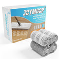 JOYMOOP Flat Mop Pads, Microfiber Mop Cleaning Pads, Washable Pads, Pads Replacement for Flat Mop or Mop Bucket Set, Pack of 4 Refills 15inch - Grey and Stripe