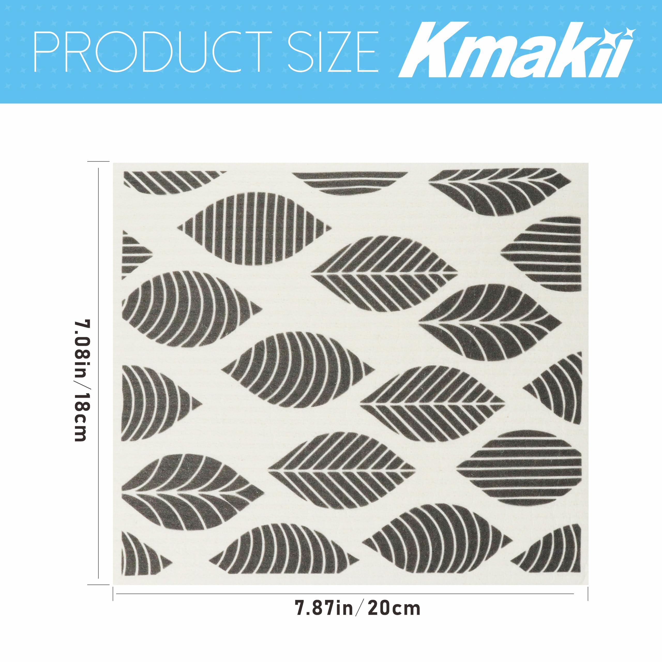 KMAKII 10 Pack Swedish Dishcloths - Black & White - Cellulose Sponge Cloths Reusable Cleaning Cloths Absorbent Dish Cloth Quick Drying for Kitchen and Cleaning Counters
