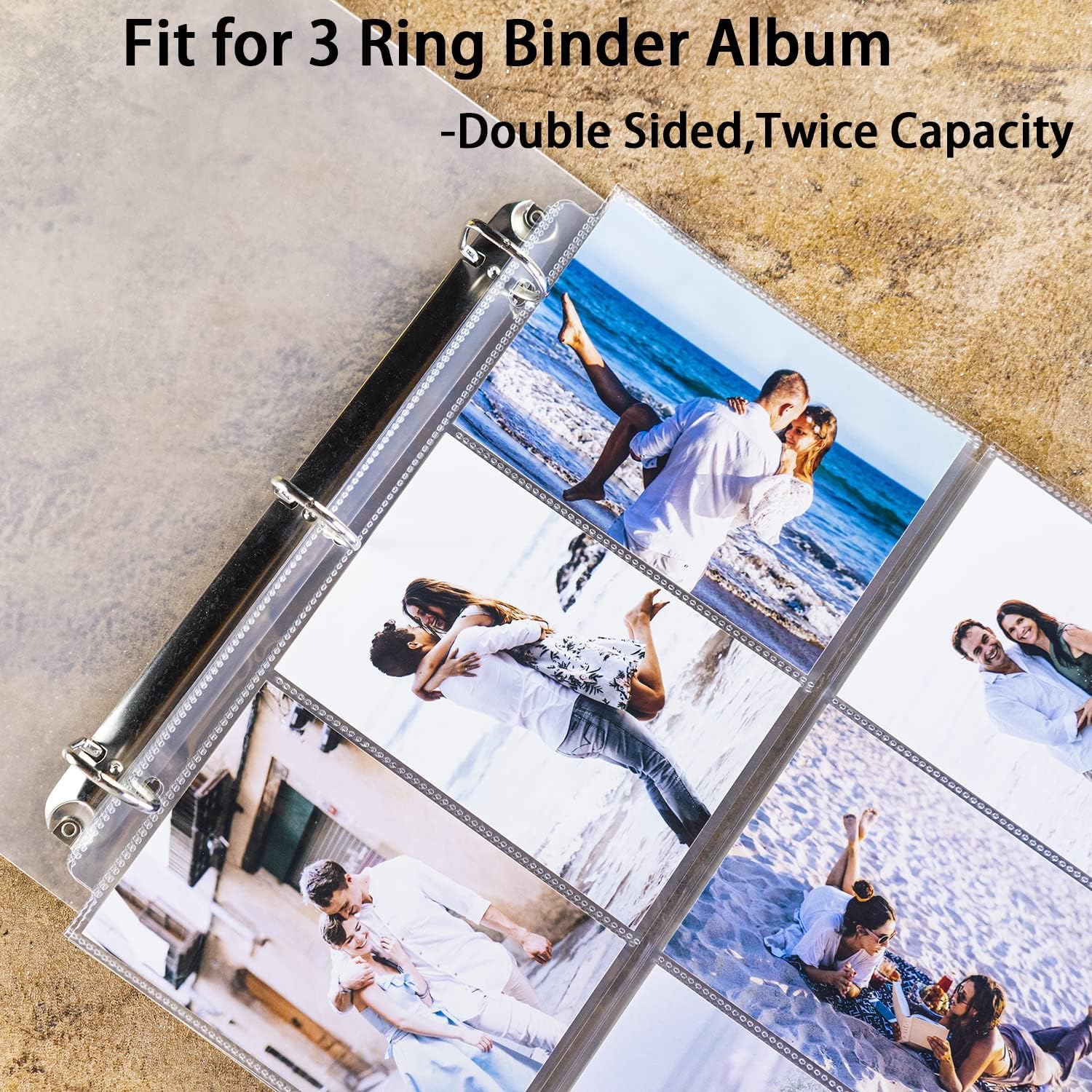 20 Pack 4x6" Photo Album Refill Pages 12x12 for 3 Ring Binder Album, Ultra-Clear Photo Sleeves Holding 240 Pictures, Double-Sided 6 Pockets Photo Pages , Photo Sheet Protector for Photos and Postcards