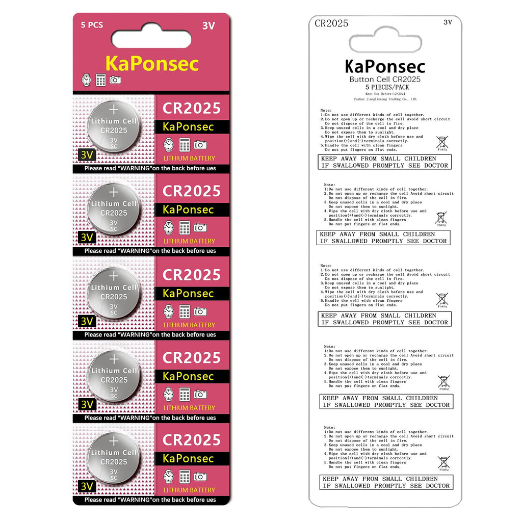 KaPonsec 50Packs 3V CR2025 Lithium Battery