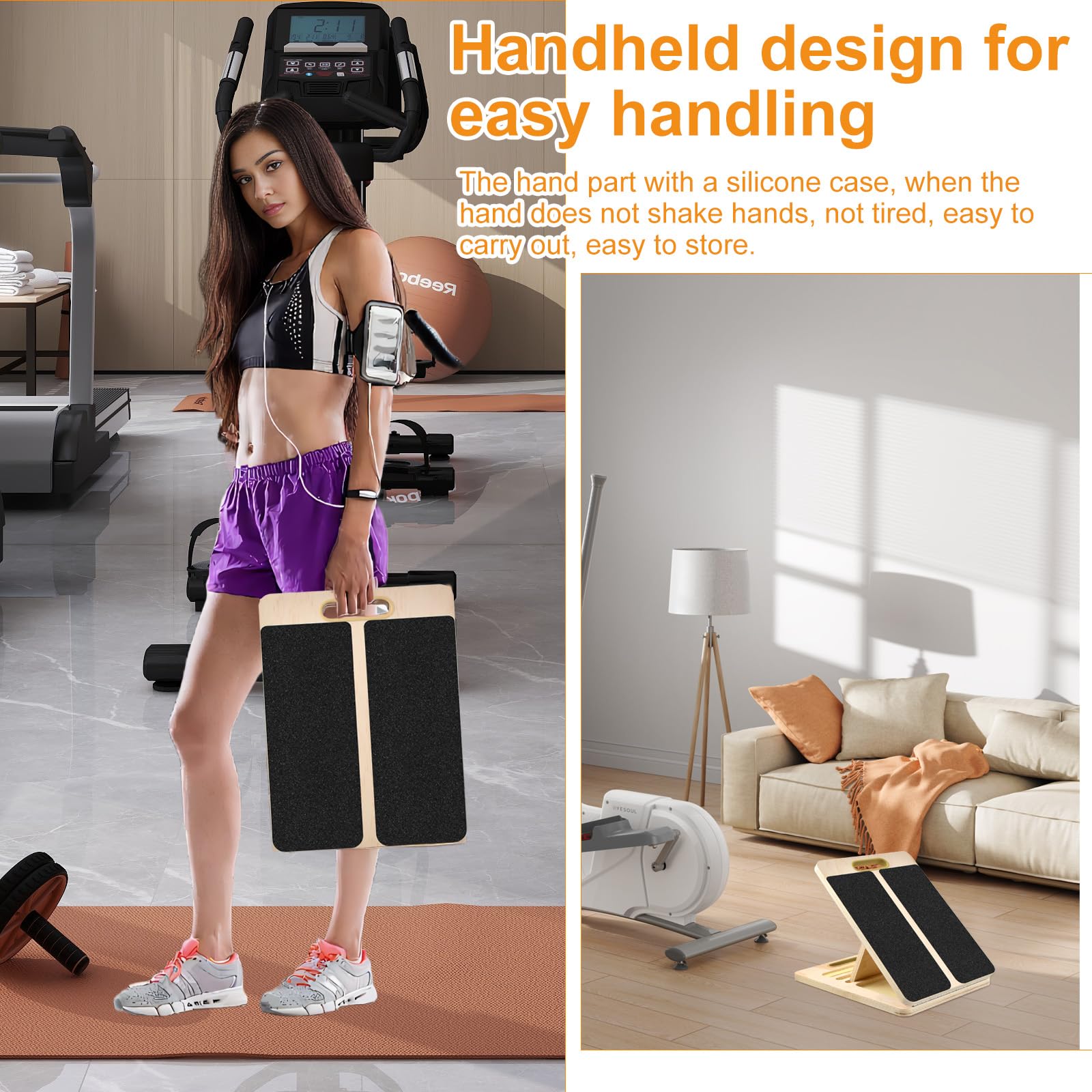 Portable Wooden Slant Board, Calf Stretcher Slant Board, Desk Foot Rest, Squat Wedge for Calf Stretching, Adjustable Non-Slip Slanted Board, Calf Stretcher for Squats, Calf, Ankle, and Foot Stretching