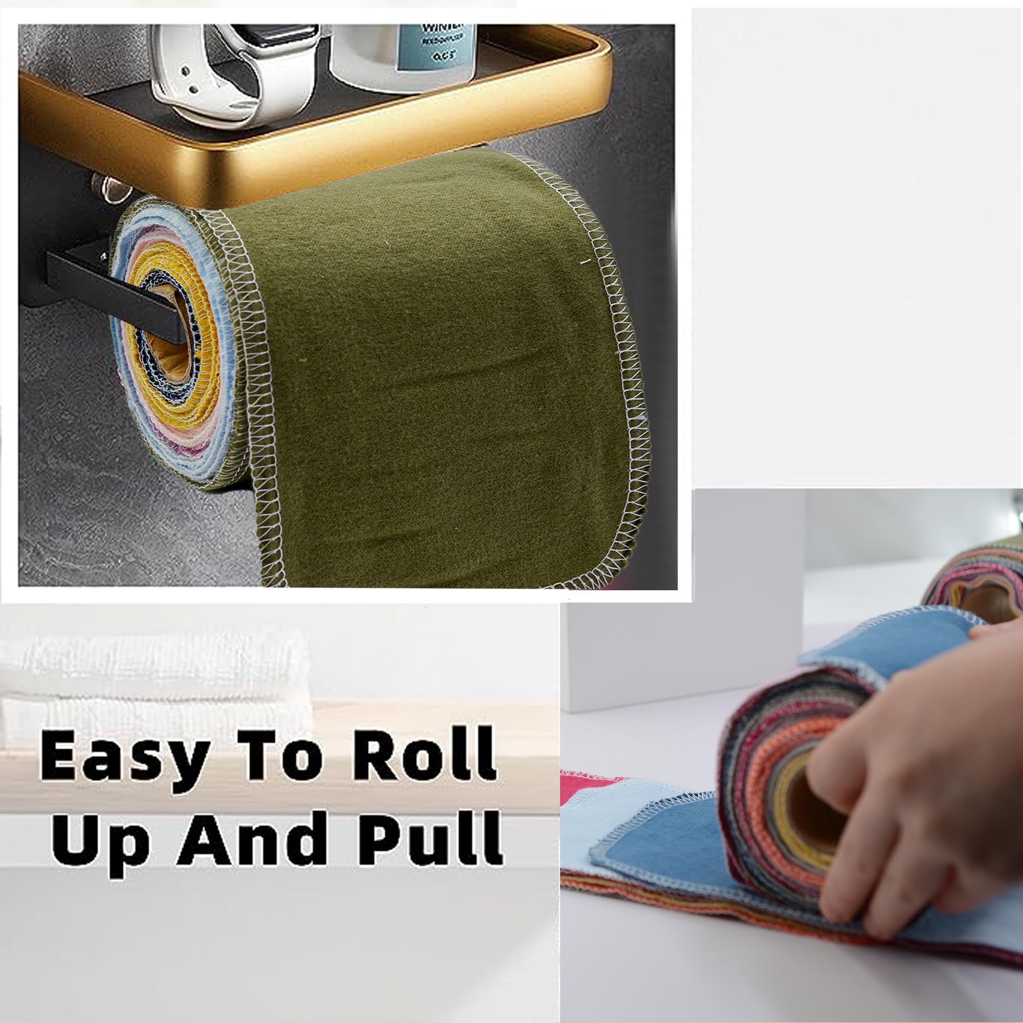 Bsofter Reusable Toilet Paper Rolls – 28 Pcs Reusable Toilet Paper Washable Toilet Tissue Camper RV Toilet Paper Paperless Tp Cloth Bidet Towels Reusable Baby Wipes Alternative